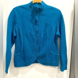 Talbots Teal Button-Up Sweater
